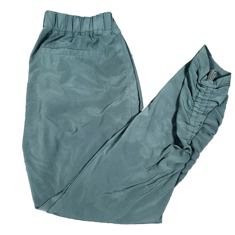 Athleta Womens Sage Green Ruched Ankle‎ Jogger Pants Recycled Polyester Stretch